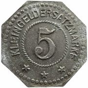 5 Pfennig - Frauenau Krystallglasfabrik, Germany,  reverse image