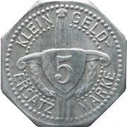 5 Pfennig - Freising-München Anton Schlüter, Germany,  reverse image