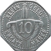 10 Pfennig - Freising-München Anton Schlüter, Germany,  reverse image