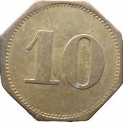 10 Pfennig - Freising Anton Schlüter Motorenfabrik, Germany,  reverse image