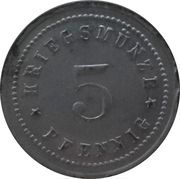 5 Pfennig - Geiselhöring, Germany, 1918 reverse image