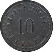 10 Pfennig - Geiselhöring, Germany, 1918 reverse image