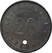 20 Pfennig - Geiselhöring, Germany, 1918 reverse image