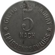 5 Pfennig - Gemünden am Main, Germany,  reverse image