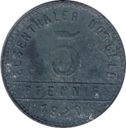 5 Pfennig - Grafenau Papierfabrik Elsenthal, Germany, 1920 reverse image
