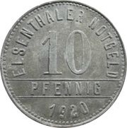 10 Pfennig - Grafenau Papierfabrik Elsenthal, Germany, 1920 reverse image