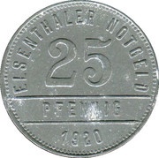 25 Pfennig - Grafenau Papierfabrik Elsenthal, Germany, 1920 reverse image