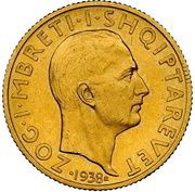 20 Franga Ari - Zog I 10th Anniversary of Reign; Prova obverse image