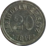 20 Pfennig - Gunzenhausen, Germany, 1917 reverse image