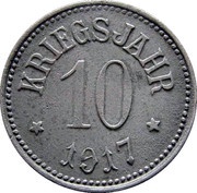 10 Pfennig - Hassfurt, Germany, 1917 reverse image