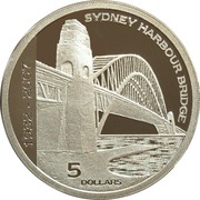 5 Dollars - Elizabeth II 4th Portrait - Sydney Harbour Bridge, Australia, 2007 reverse image