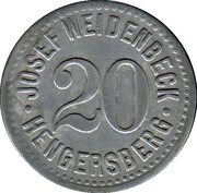20 Pfennig - Hengersberg Josef Weidenbeck obverse image