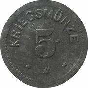 5 Pfennig - Höchstädt a. D., Germany, 1917 reverse image