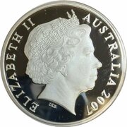 5 Dollars - Elizabeth II 4th Portrait - 150 Years of State Government South Australia - Silver Proof obverse image