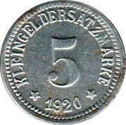 5 Pfennig - Hof, Germany, 1920 reverse image