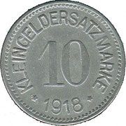 10 Pfennig - Hof, Germany, 1918 reverse image