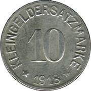 10 Pfennig - Hof, Germany, 1918 reverse image