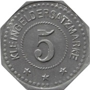 5 Pfennig - Haidhof Bayerische Überlandcentrale, Germany,  reverse image