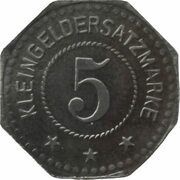 5 Pfennig - Karlstadt am Main Portland Cementfabrik, Germany,  reverse image