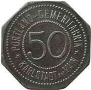50 Pfennig - Karlstadt am Main Portland Cementfabrik obverse image