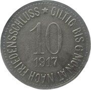10 Pfennig - Kemnath, Germany, 1917 reverse image
