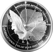 5 Dollars - Elizabeth II 4th Portrait - Skua in Flight - Silver Proof, Australia, 2008 reverse image