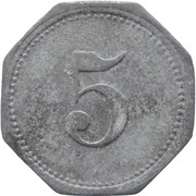 5 Pfennig - Kempten Mechanische Baumwollspinnerei, Germany,  reverse image