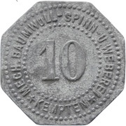 10 Pfennig - Kempten Mechanische Baumwollspinnerei obverse image
