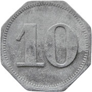 10 Pfennig - Kempten Mechanische Baumwollspinnerei, Germany,  reverse image
