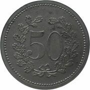 50 Pfennig - Kitzingen, Germany, 1917 reverse image