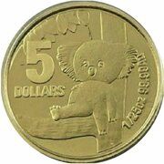 5 Dollars - Elizabeth II 4th Portrait - Kip - Koala; Gold Bullion Proof, Australia, 2008 reverse image