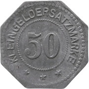 50 Pfennig - Kulmbach Spinnerei, Germany,  reverse image
