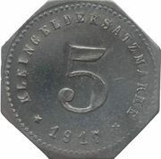 5 Pfennig - Laufen, Germany, 1917 reverse image