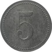 5 Pfennig - Lauingen, Germany, 1917 reverse image