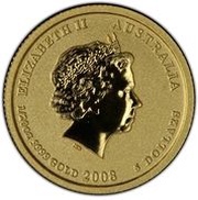 5 Dollars - Elizabeth II 4th Portrait - Year of the Mouse - Gold Bullion Coin obverse image