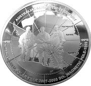 5 Dollars - Elizabeth II 4th Portrait - Three Explorers - Silver Proof, Australia, 2009 reverse image