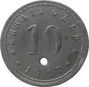 10 Pfennig - Miesbach, Germany, 1917 reverse image