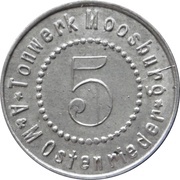 5 Pfennig - Moosburg Tonwerk A and M Ostenrieder, Germany,  reverse image