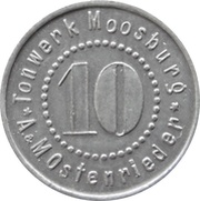 10 Pfennig - Moosburg Tonwerk A and M Ostenrieder, Germany,  reverse image