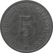 5 Pfennig - Mühldorf-Neumarkt am Rott, Germany, 1917 reverse image