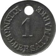 1 Pfennig - München Gaswerk A.D.Dachauerstr, Germany,  reverse image