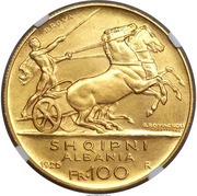 100 Franga Ari Zog; Prova obverse image