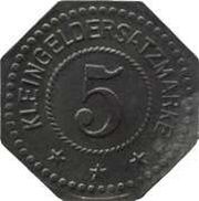 5 Pfennig - München Karl Dürrwanger, Germany,  reverse image
