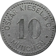 10 Pfennig - München Oskar Kiesel and Cº obverse image
