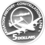 5 Dollars - Elizabeth II 4th Portrait - Constellation L749 - Masterpieces in Silver, Australia, 2009 reverse image