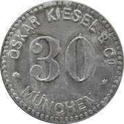 30 Pfennig - München Oskar Kiesel and Cº obverse image