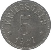 5 Pfennig - Neustadt an der Aisch, Germany, 1917 reverse image