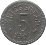 5 Pfennig - Neustadt an der Aisch, Germany, 1917 reverse image
