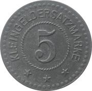 5 Pfennig - Nordhalben, Germany,  reverse image