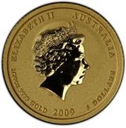 5 Dollars - Elizabeth II 4th Portrait - Year of the Ox - Gold Bullion Coin obverse image